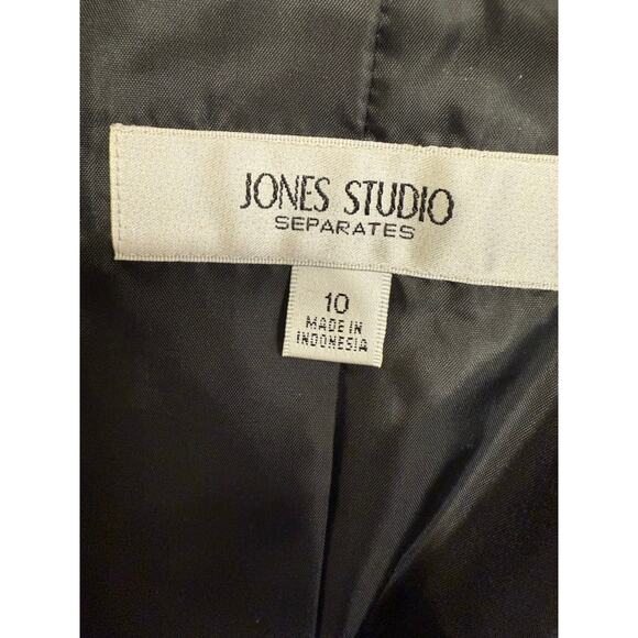 Jones Studio Birdseye Grey Single Button Women's Blazer Size 10 - Picture 2 of 5
